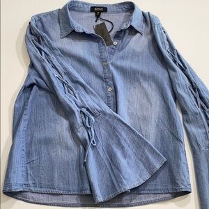 NWT Buffalo David Bitton Denim Laced Open Sleeves